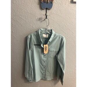 Aftech Bluish Women Shirt Size Large Bassmaster Fishing‎